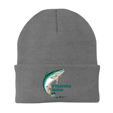Fishing Pixelated Embroidered Beanie